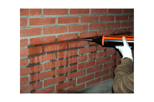 2. Injecting the bead of grout