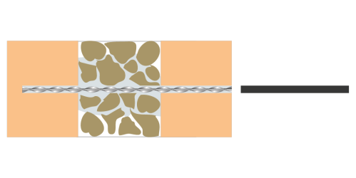 4. Withdraw nozzle carefully leaving sufficient grout around the tie until removed.