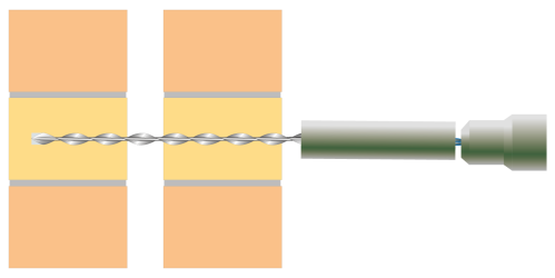 3. Drive the tie into the internal leaf to the required depth ensuring the tie is fully recessed to the external leaf below the face of the masonry.